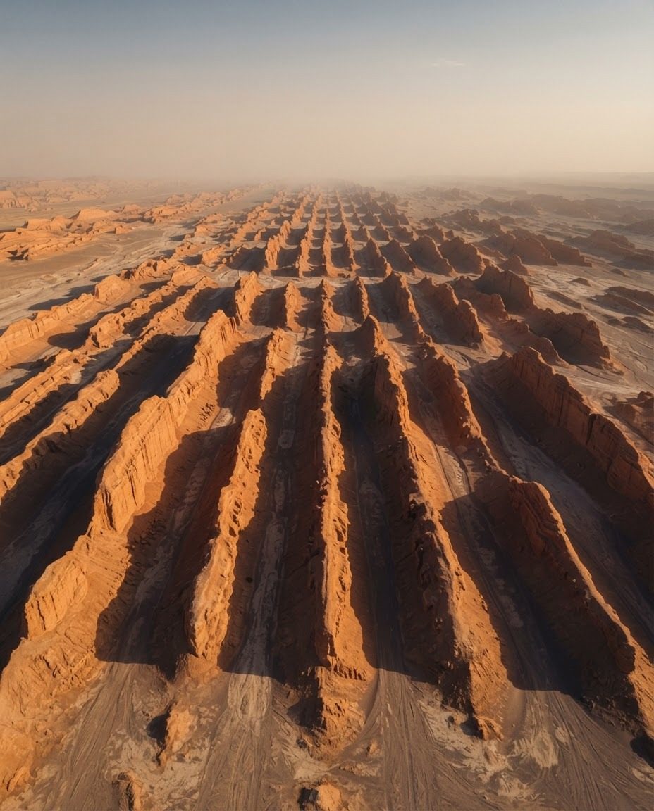 Aerial View of Desert Landscape and Geology