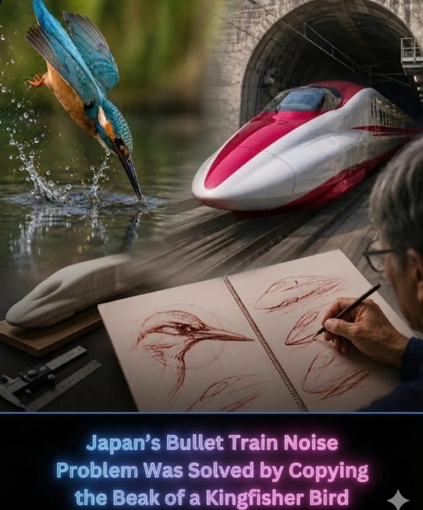 Kingfisher's Beak Inspires Quiet, Efficient Bullet Train Design