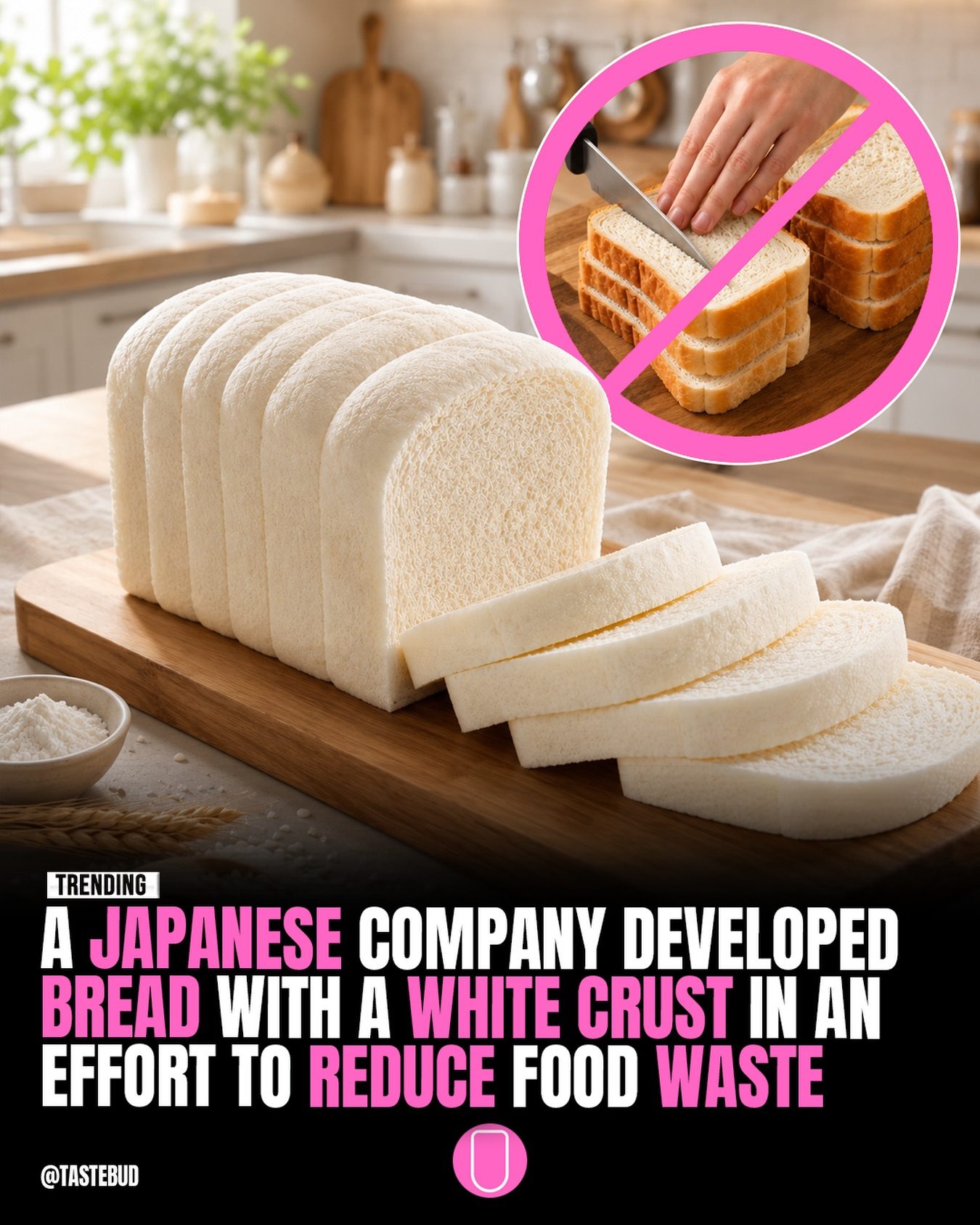 Innovative Japanese Bread with White Crust