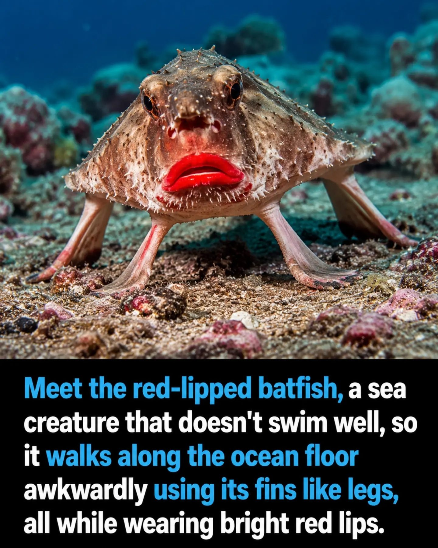 Discover the Red-Lipped Batfish: Ocean's Weird Walker
