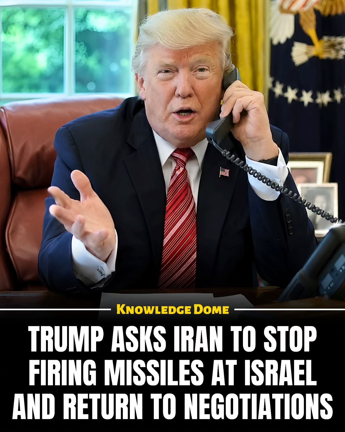 Trump Urges Iran to Stop Attacks, Pursue Peace with Israel