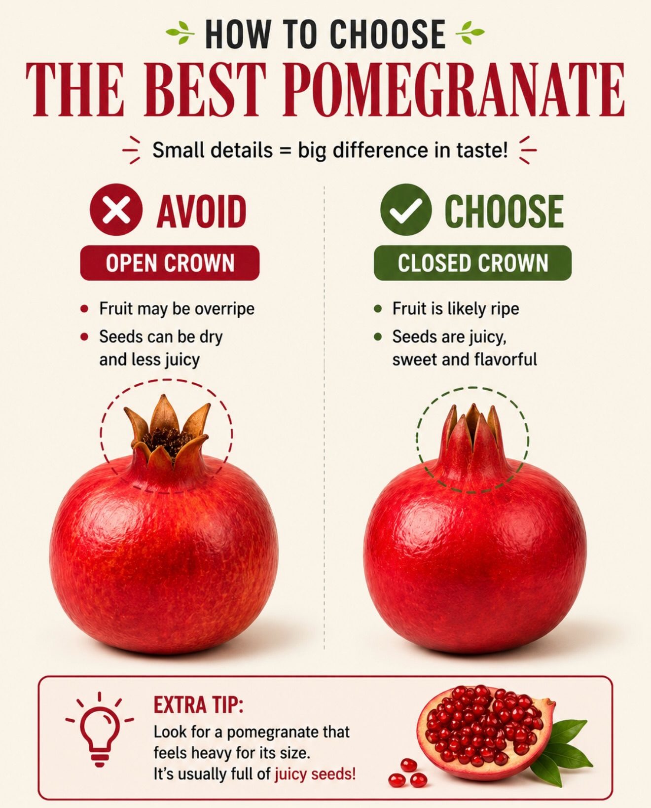 Learn the best ways to pick pomegranates, melons, and grapes at the grocery store.