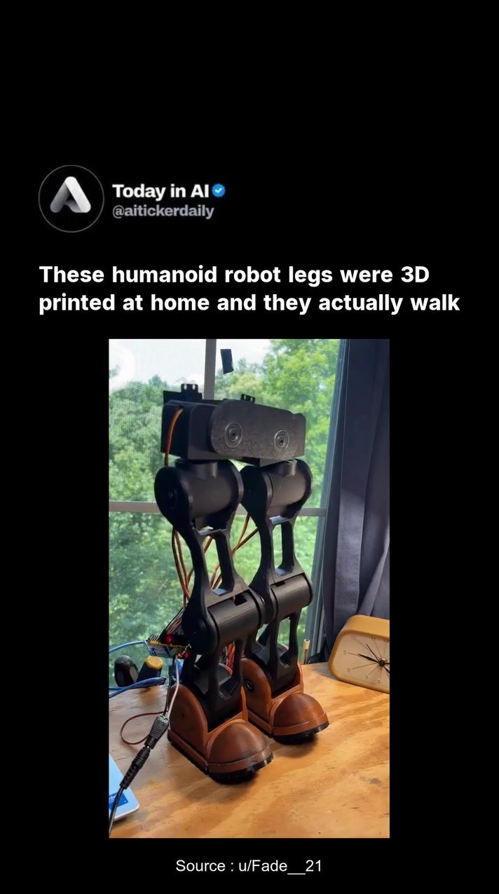 3D Printed Humanoid Robot Legs Walk at Home