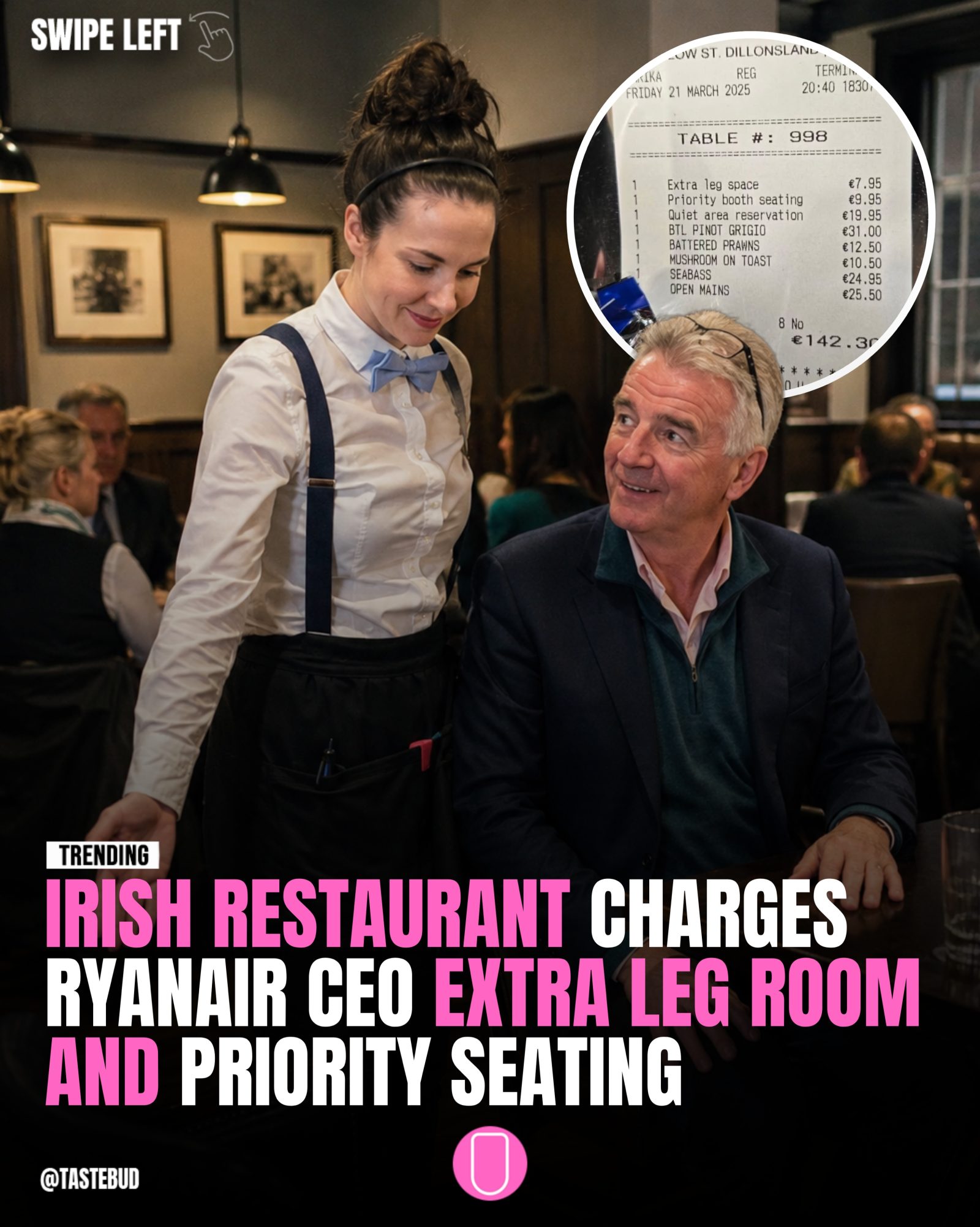 Ryanair CEO's Surprising Bill: Restaurant Adds Extra Leg Space Fees