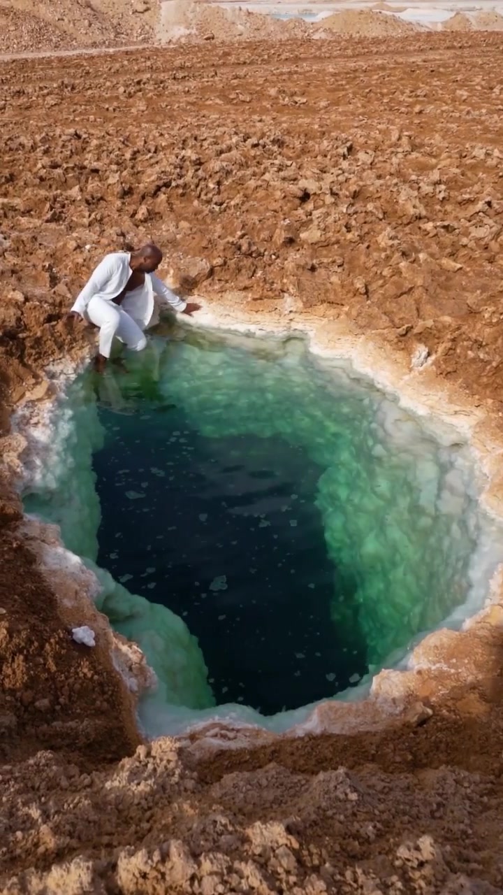 Floating in a Green Salt Pool