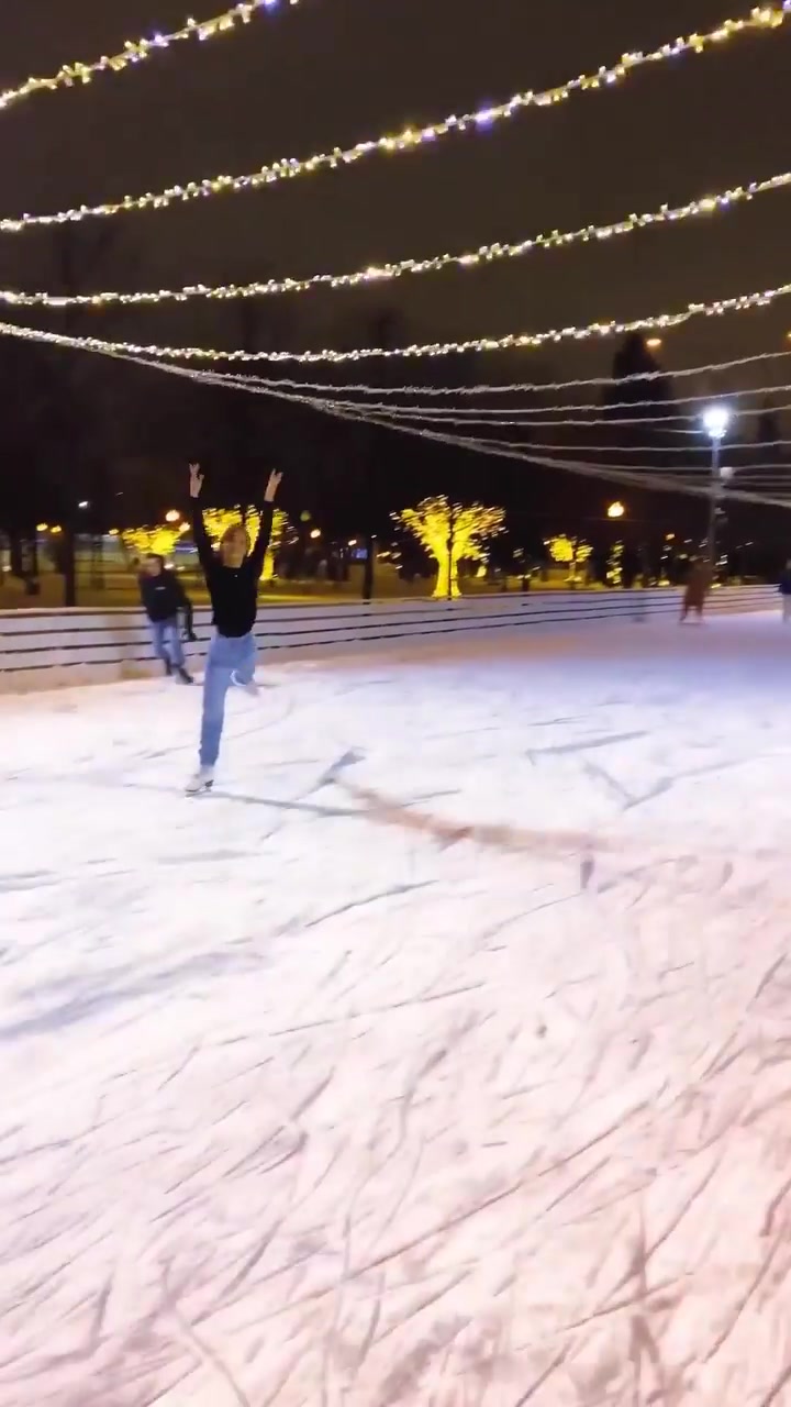 Iklim Sentunali Ice Skating at Gorky Park Moscow