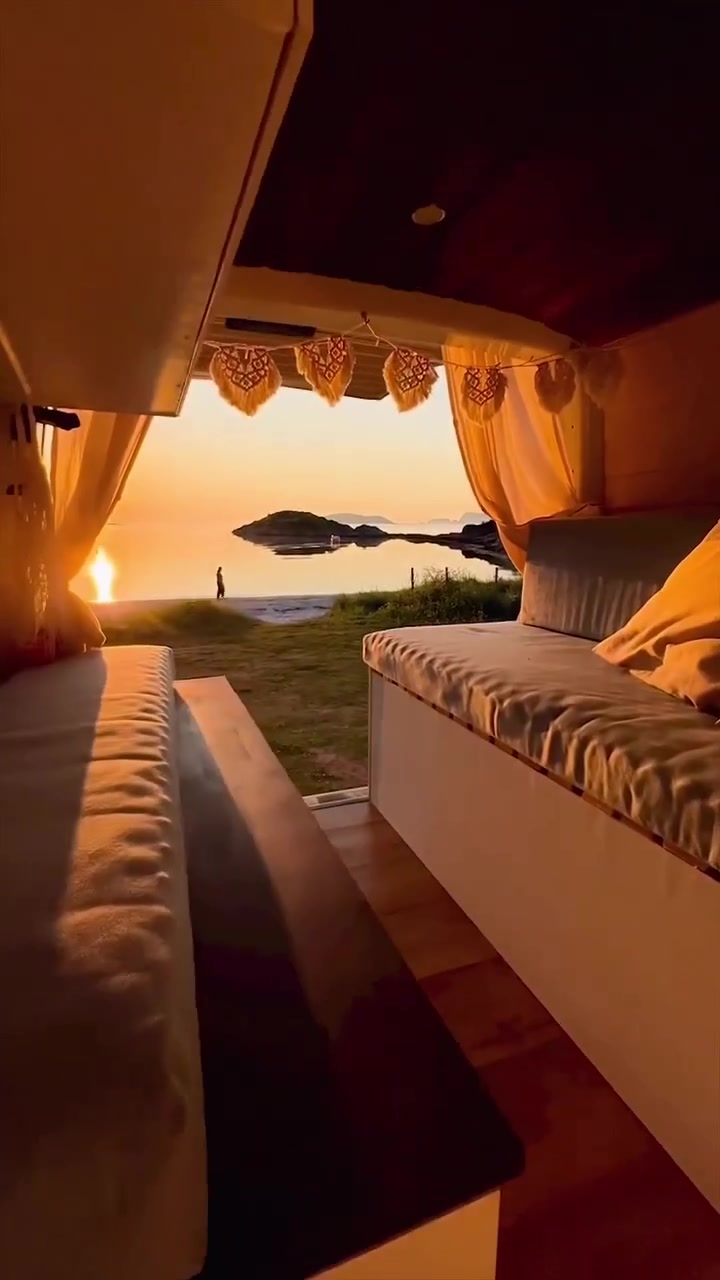 Camper Van Sunset Views: Relaxing Van Life