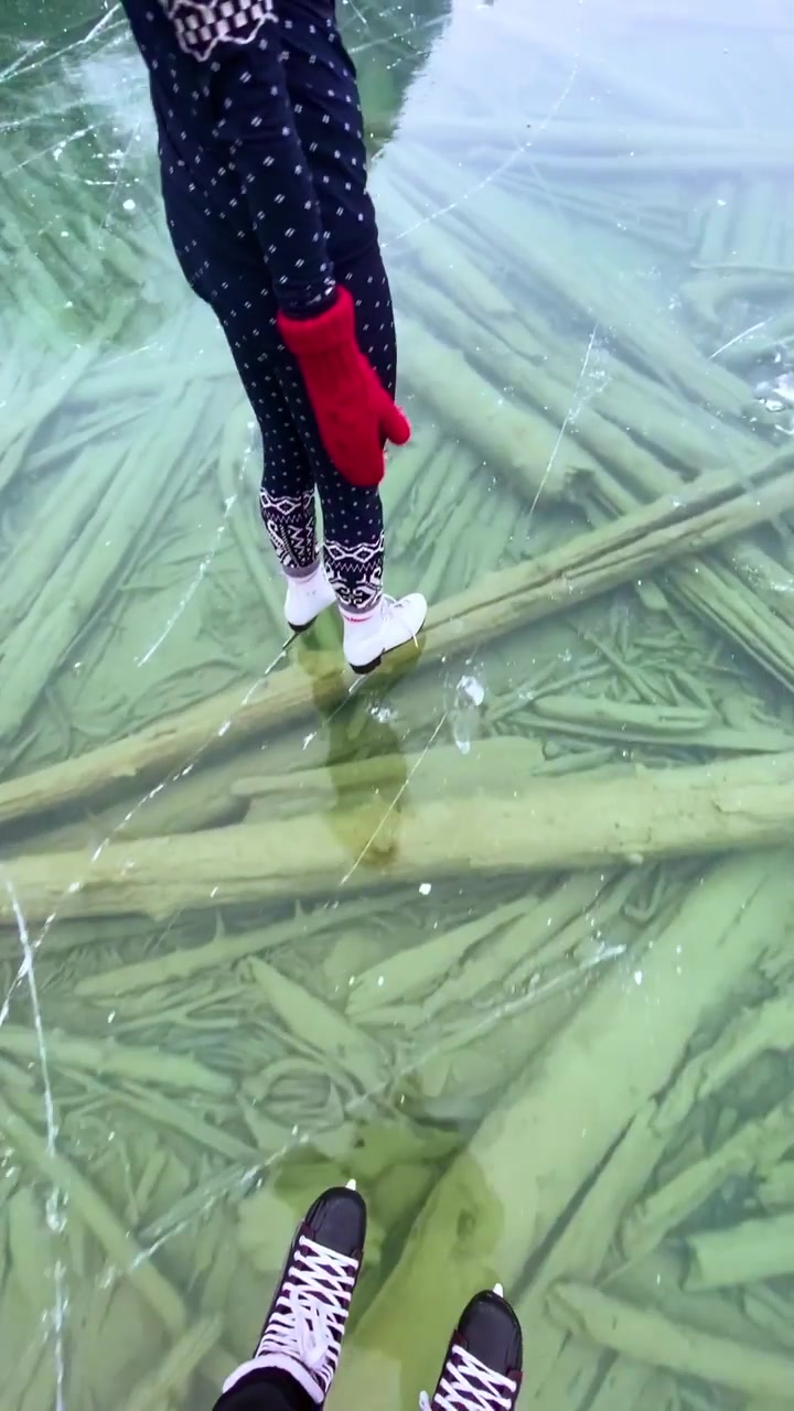Ice Skating on Frozen Lake Louise