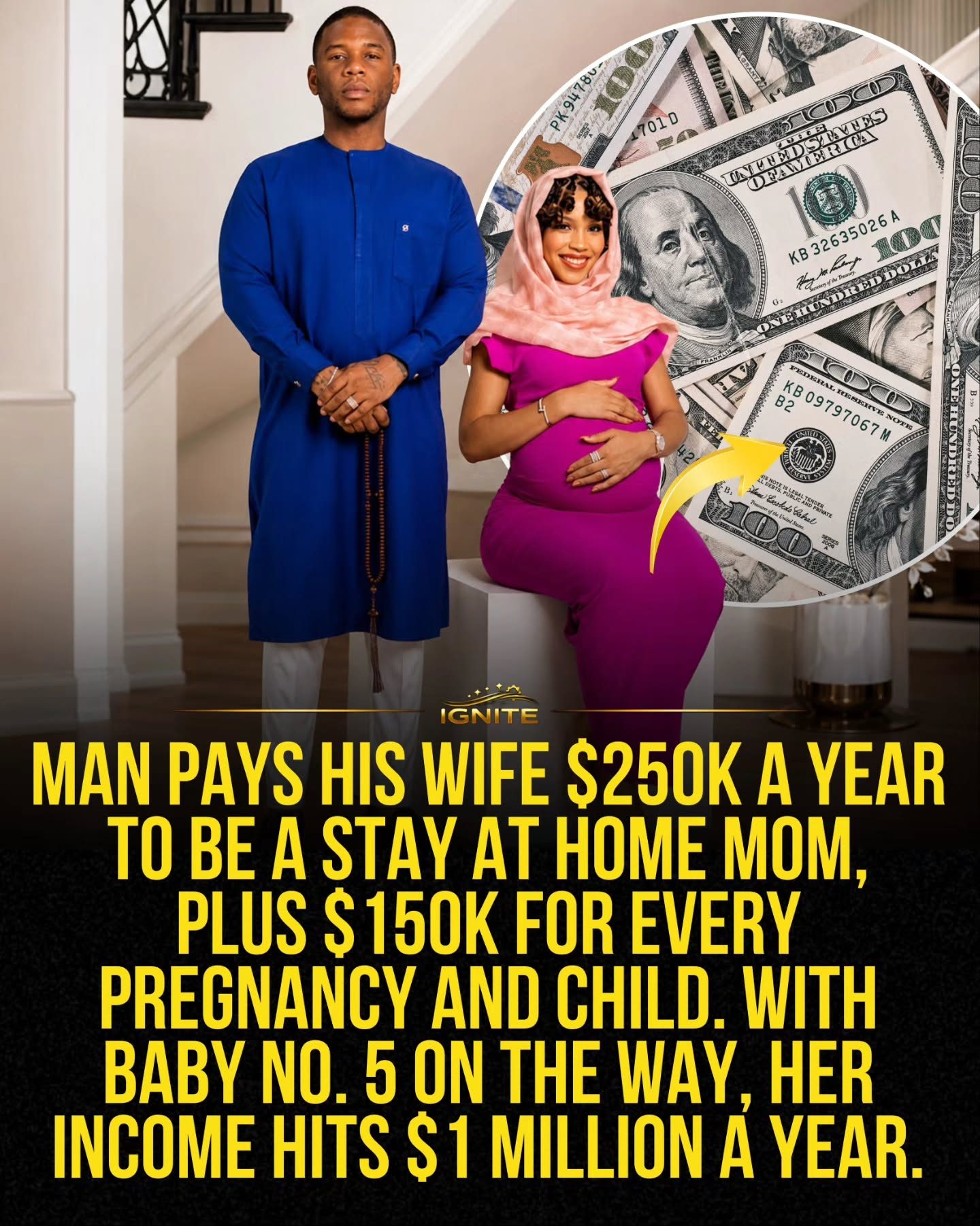 Man Pays Wife $250k a Year for Stay-at-Home Parenting