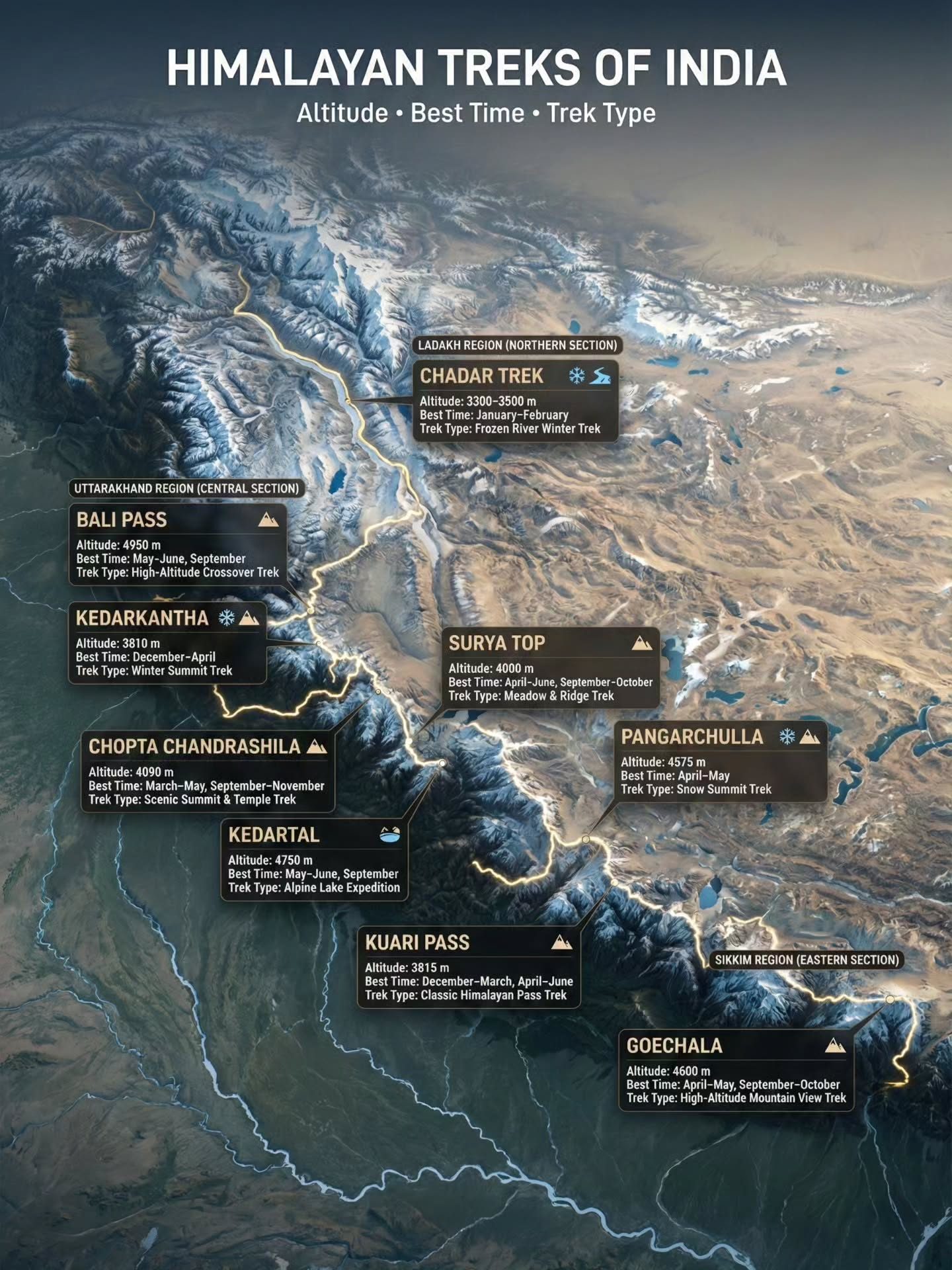 Top Himalayan Treks: Ladakh, Uttarakhand, and Sikkim