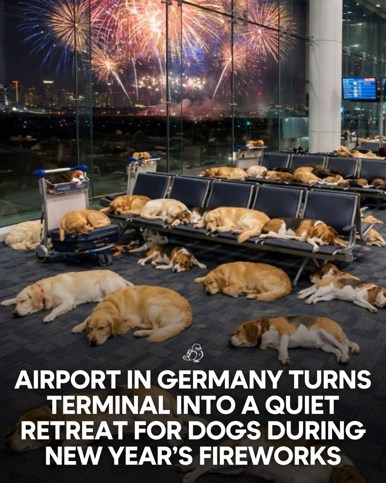 Dogs Find Refuge in German Airports During New Year's Fireworks