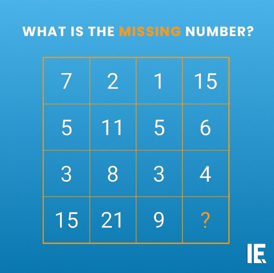 Solve the 4x4 Grid Puzzle: Find the Missing Number