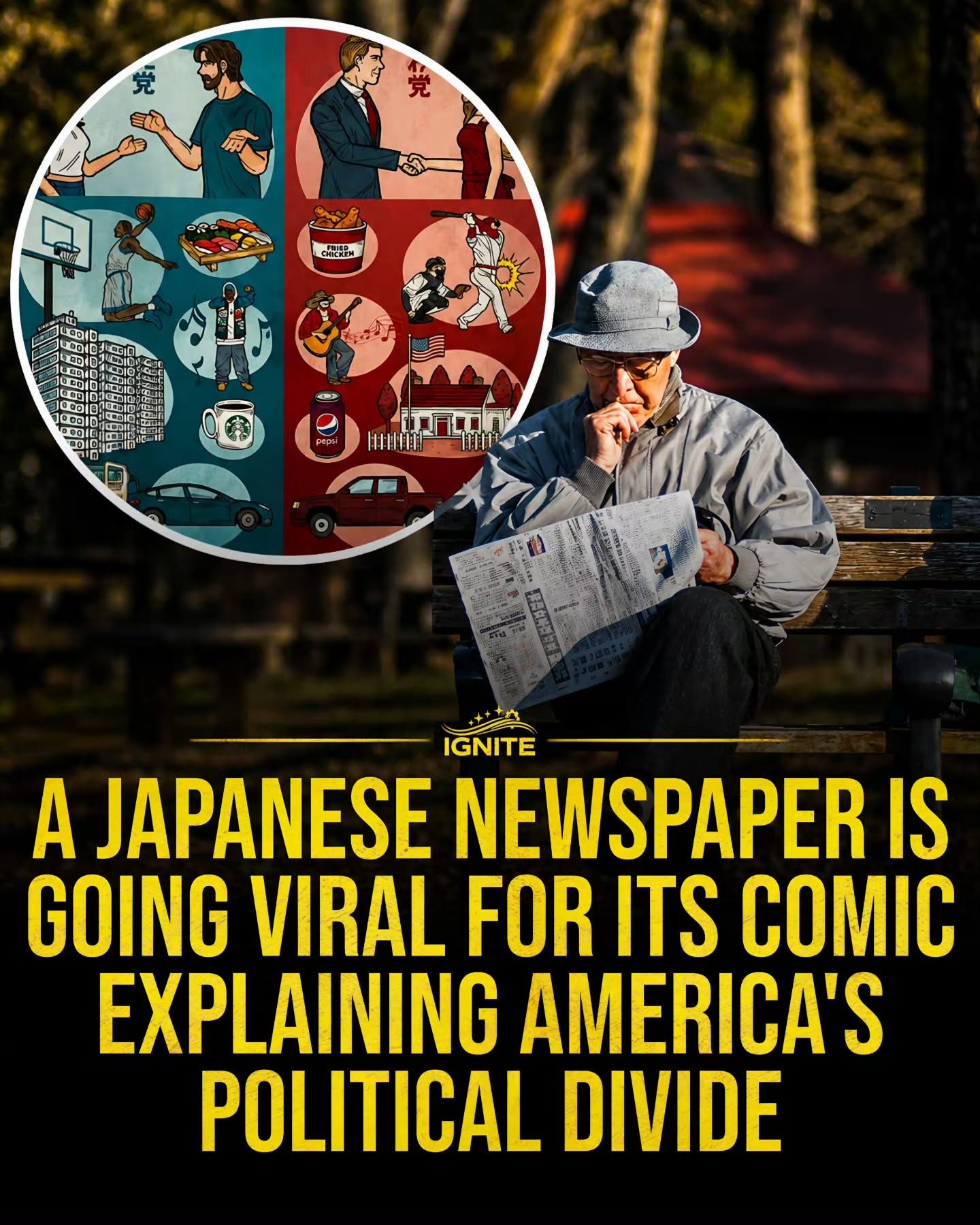 Japanese Newspaper Comic Simplifies America's Political Divide