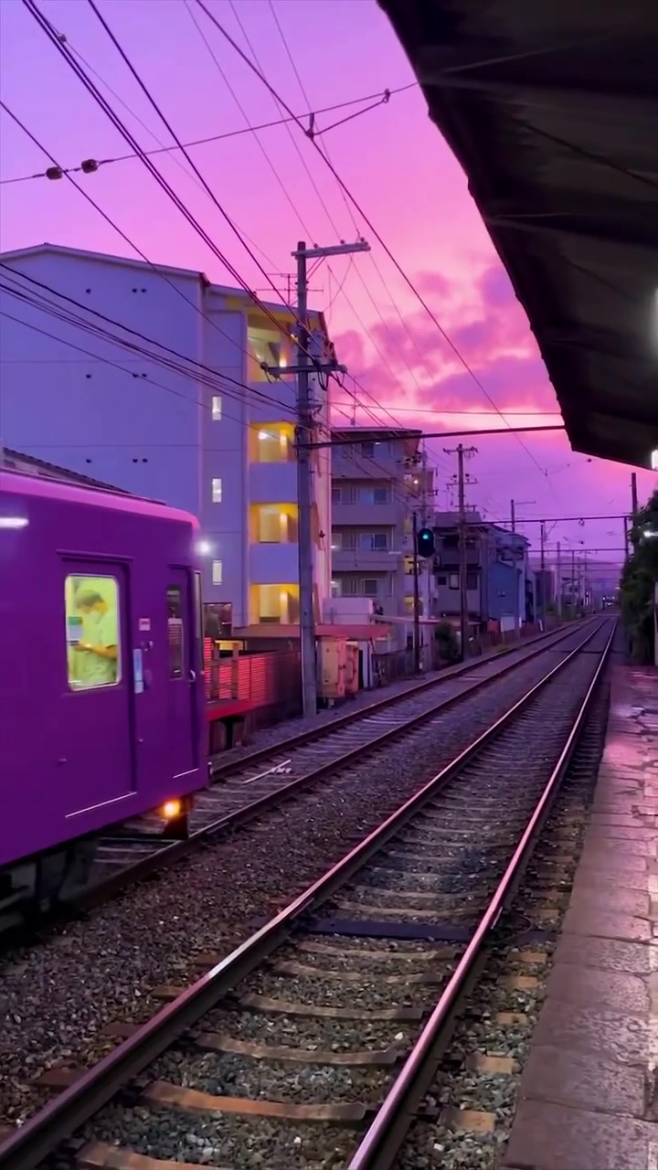Kyoto Train Journey at Sunset