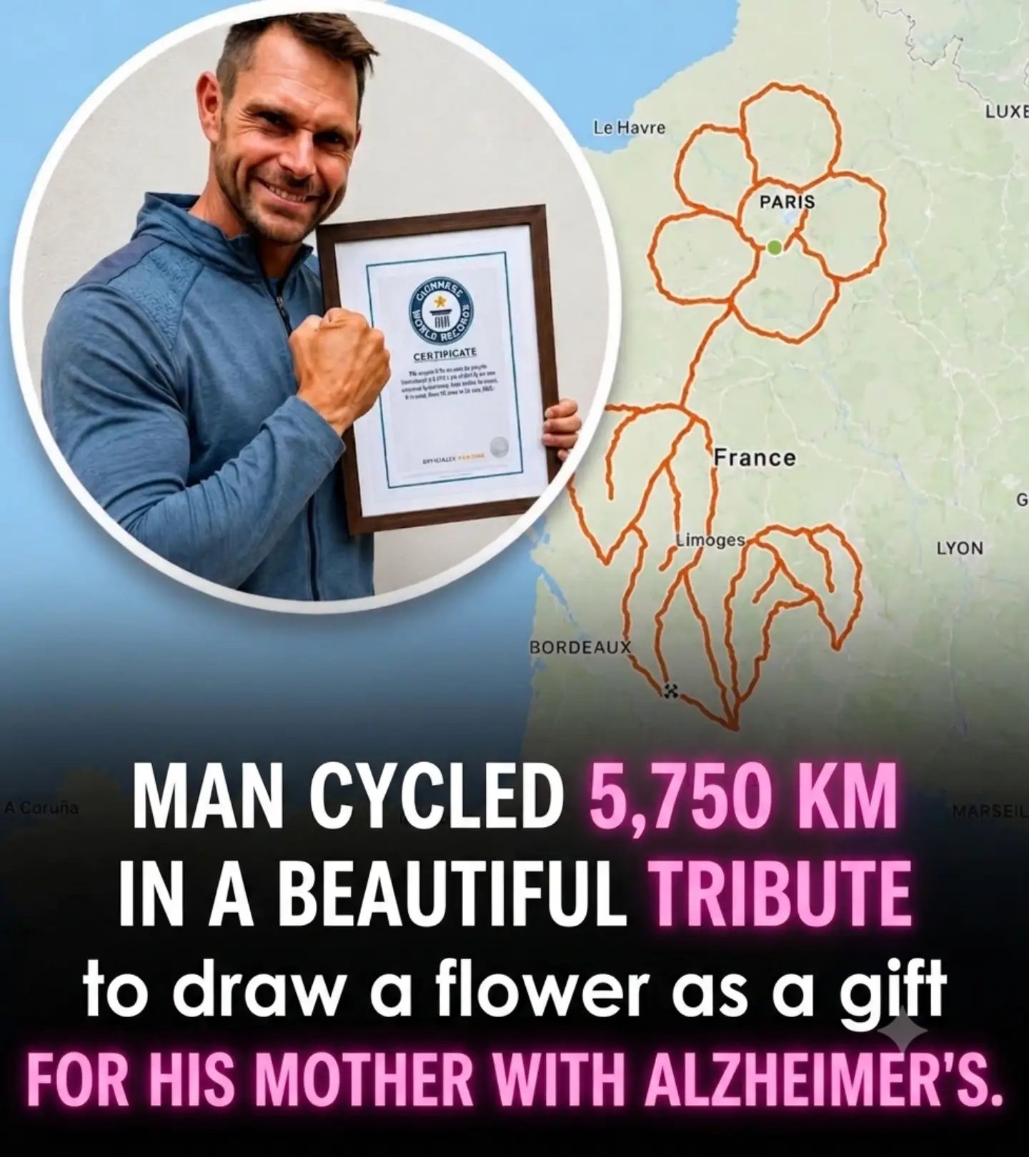 Man Cycles 5,750 KM in France for Mother with Alzheimer’s