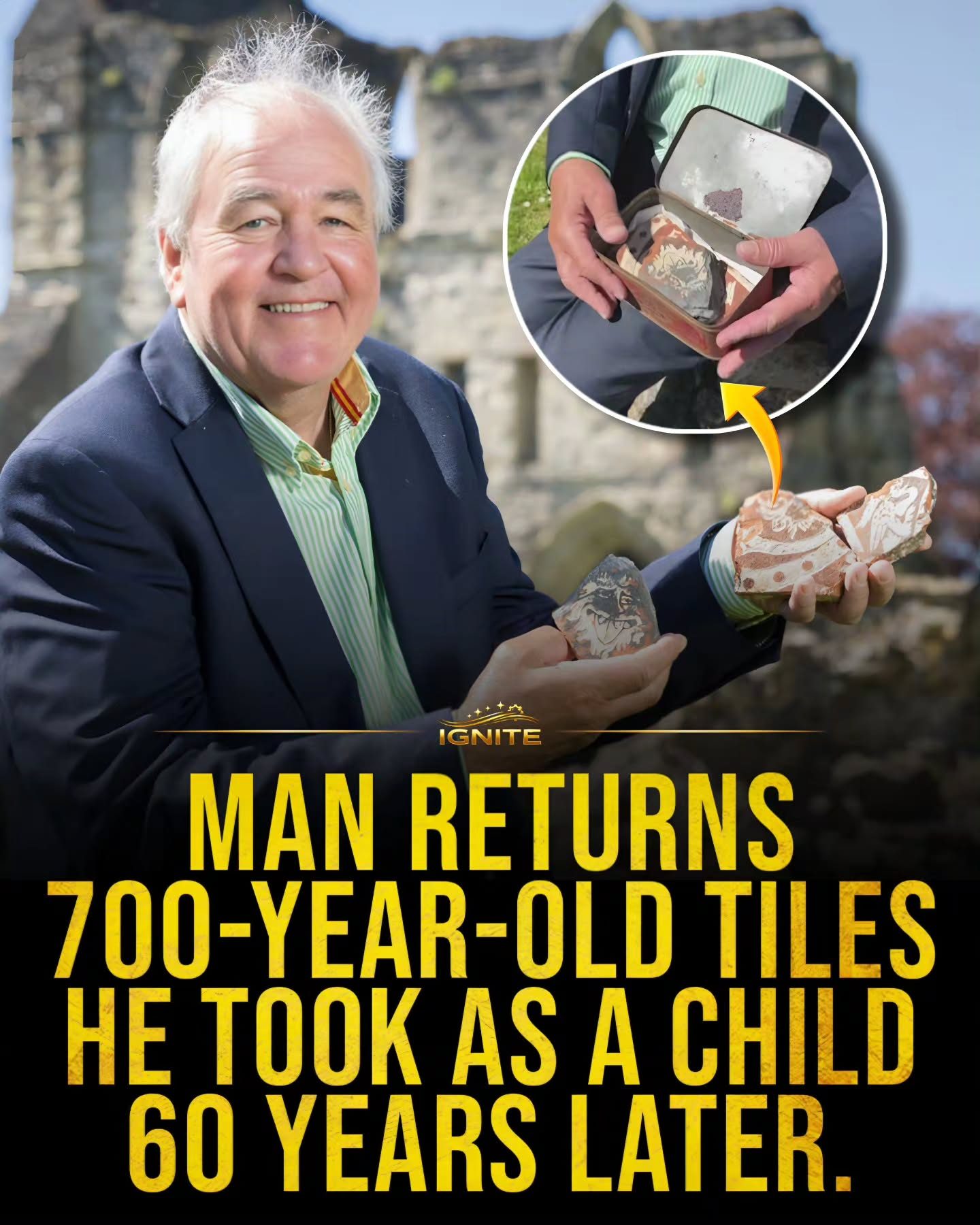 Man Returns 700-Year-Old Tiles to Their Rightful Home After 60 Years