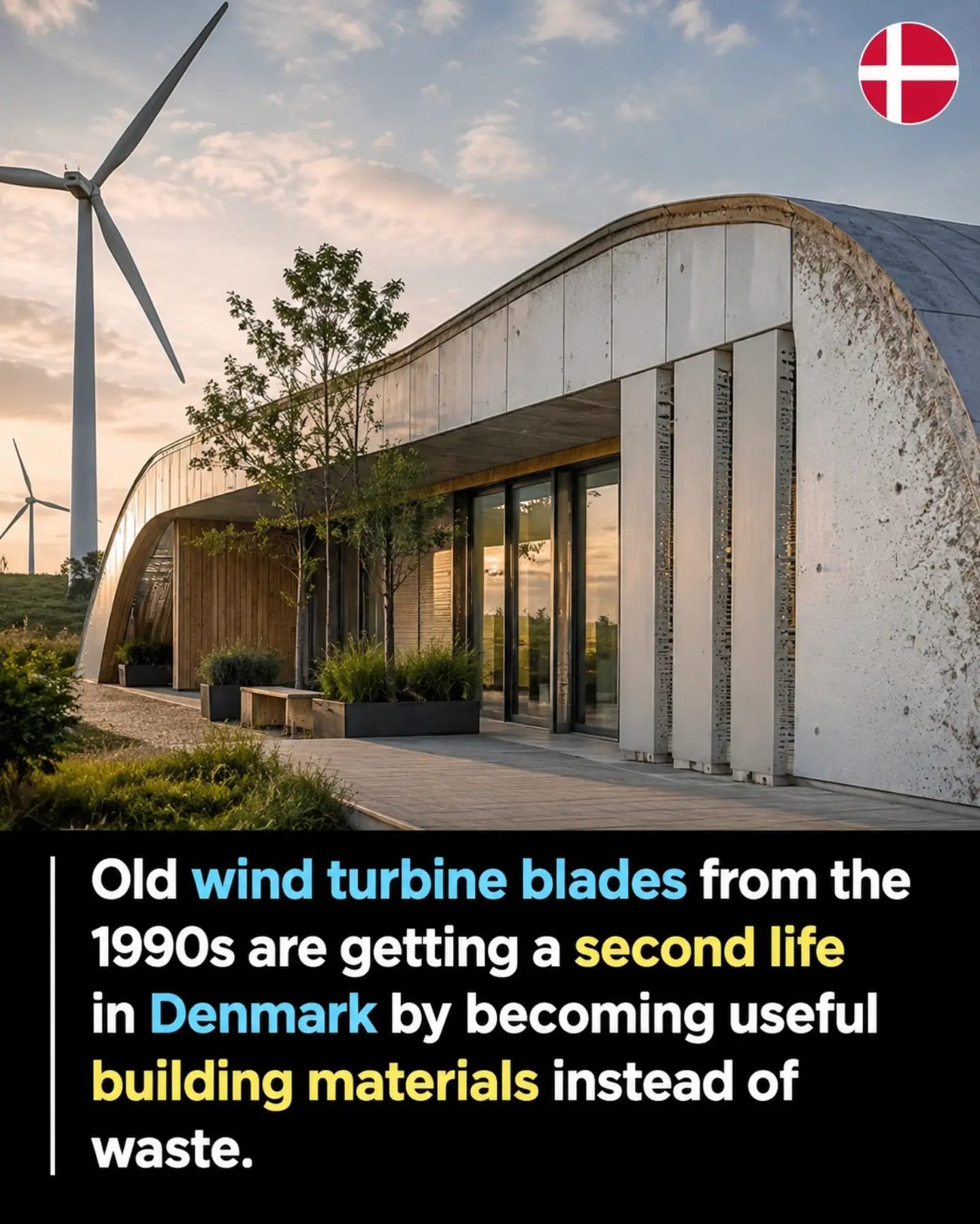 Wind Turbine Blades Find New Life in Danish Building Materials
