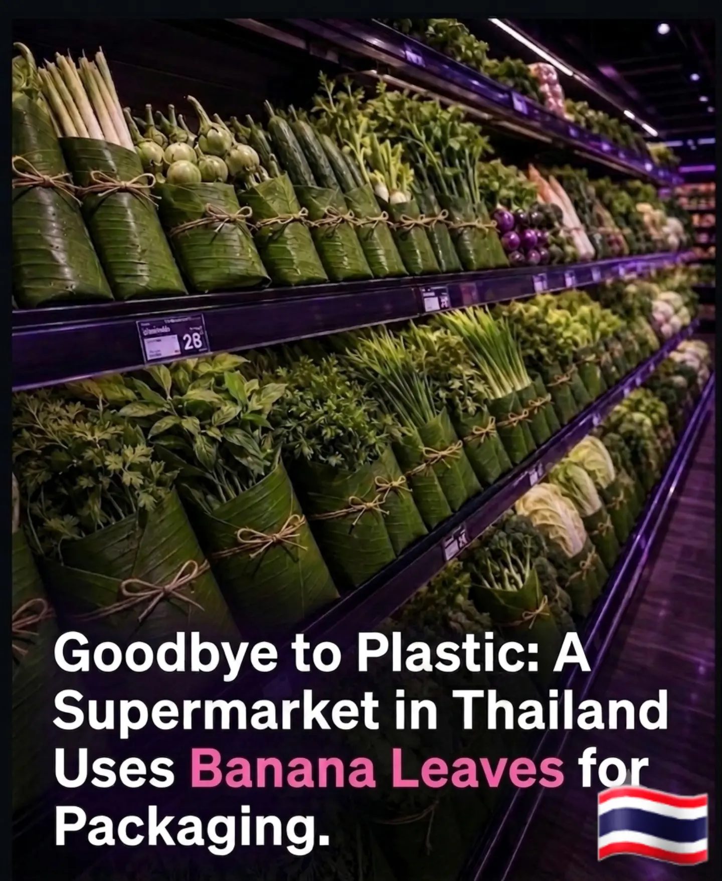 Thailand Supermarket's Eco-Friendly Banana Leaves Packaging