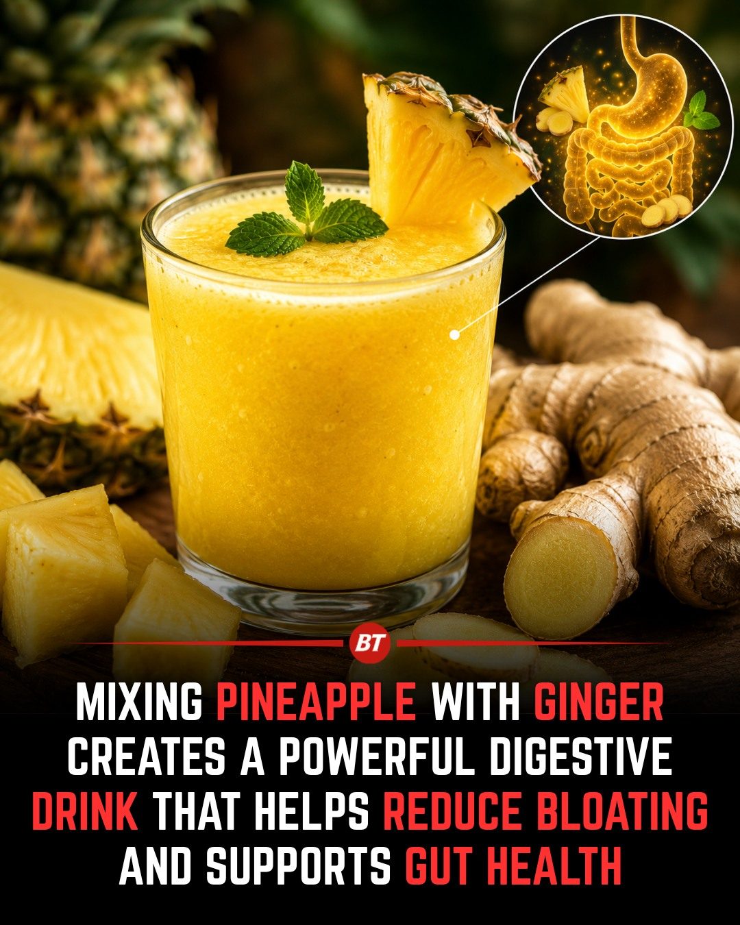 ### Pineapple Ginger Smoothie for Better Digestion
