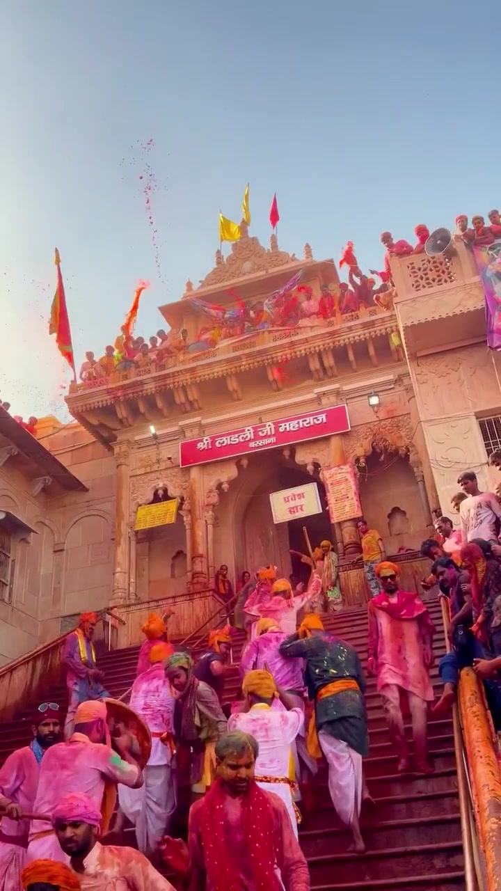 Holi Festival Temple Celebration