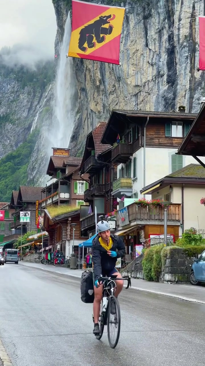 Swiss Village Scenery: Mountain Views and Chalets