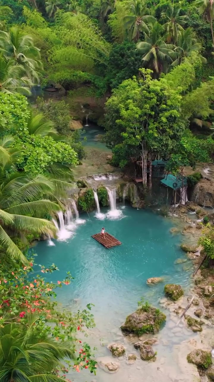 Cambugahay Falls: Aerial View of Tropical Paradise