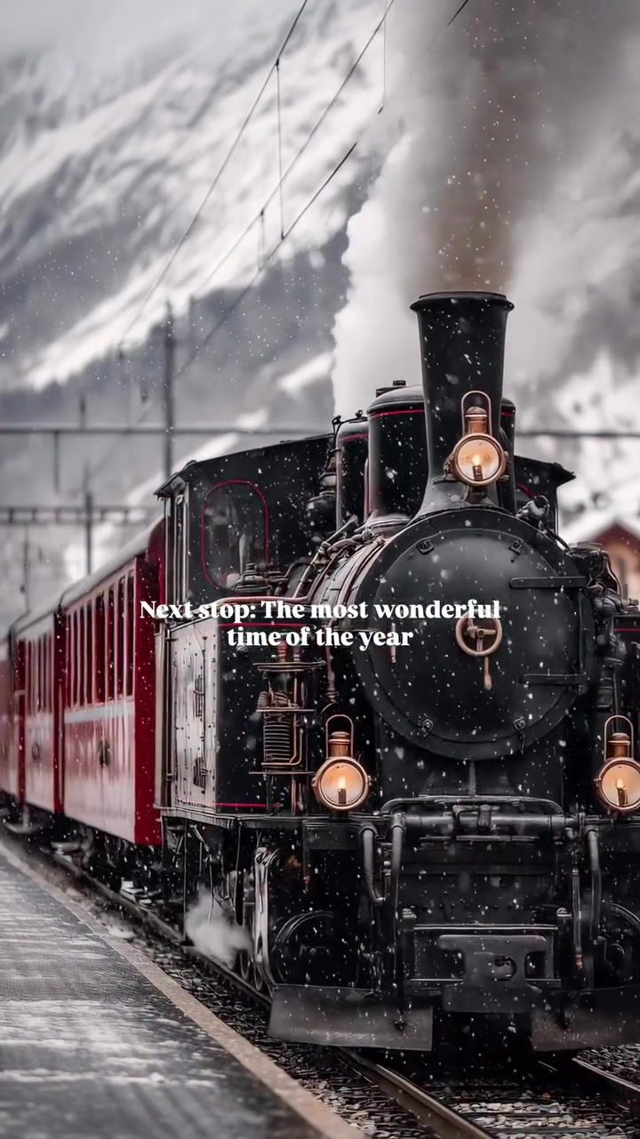 Experience Winter Luxury: Train Journey Through a Snowy Landscape.