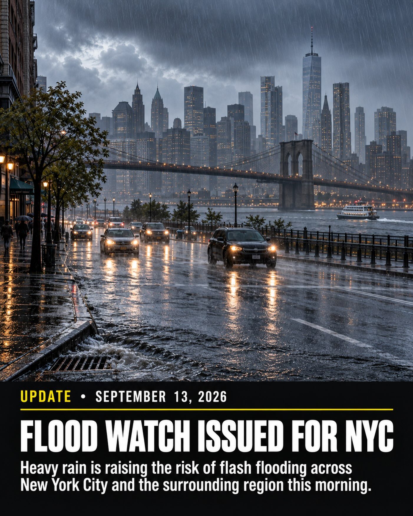 Flood Watch Issued for NYC: Heavy Rain Alert