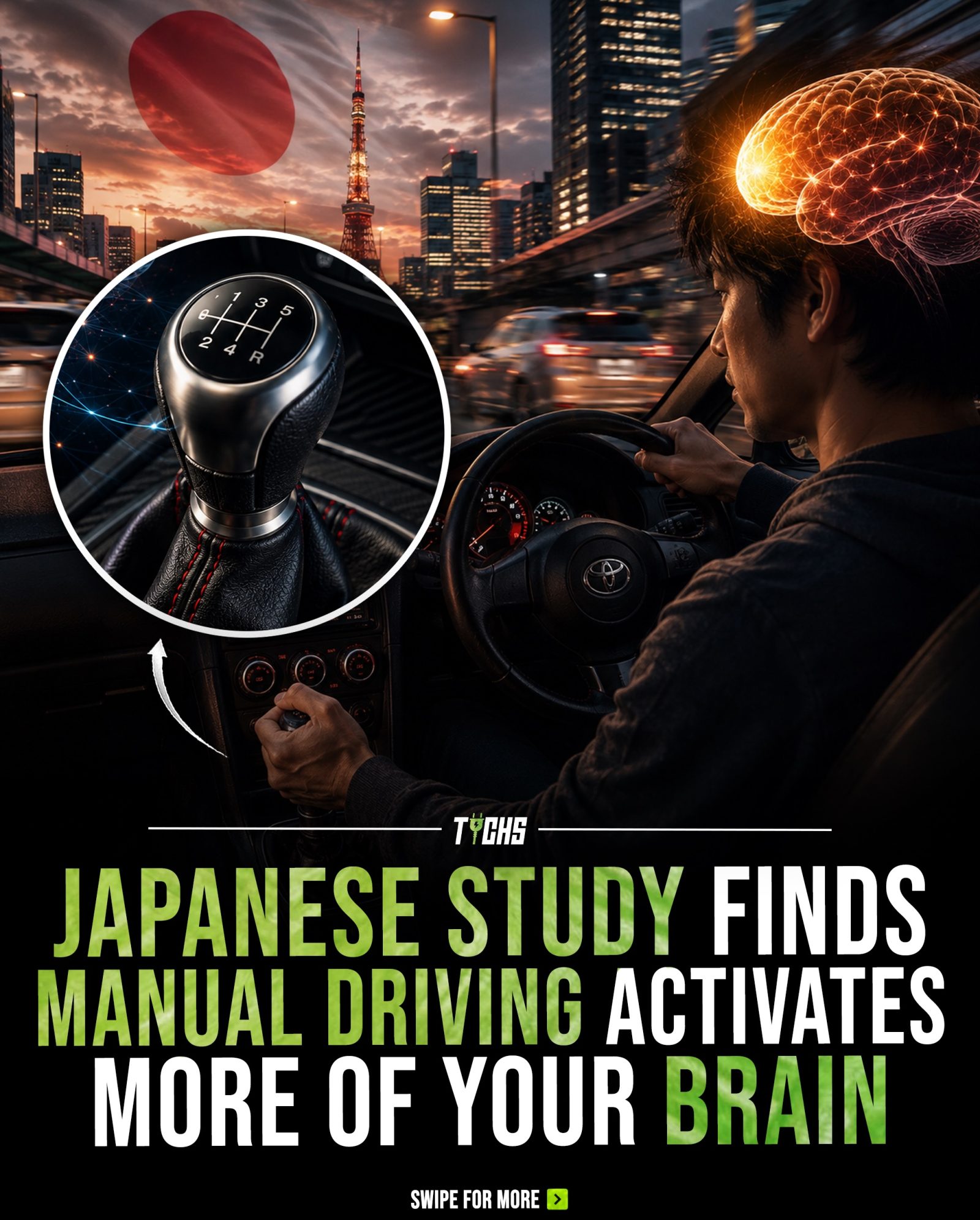 Manual Driving: The Cognitive Boost and Brain Activity