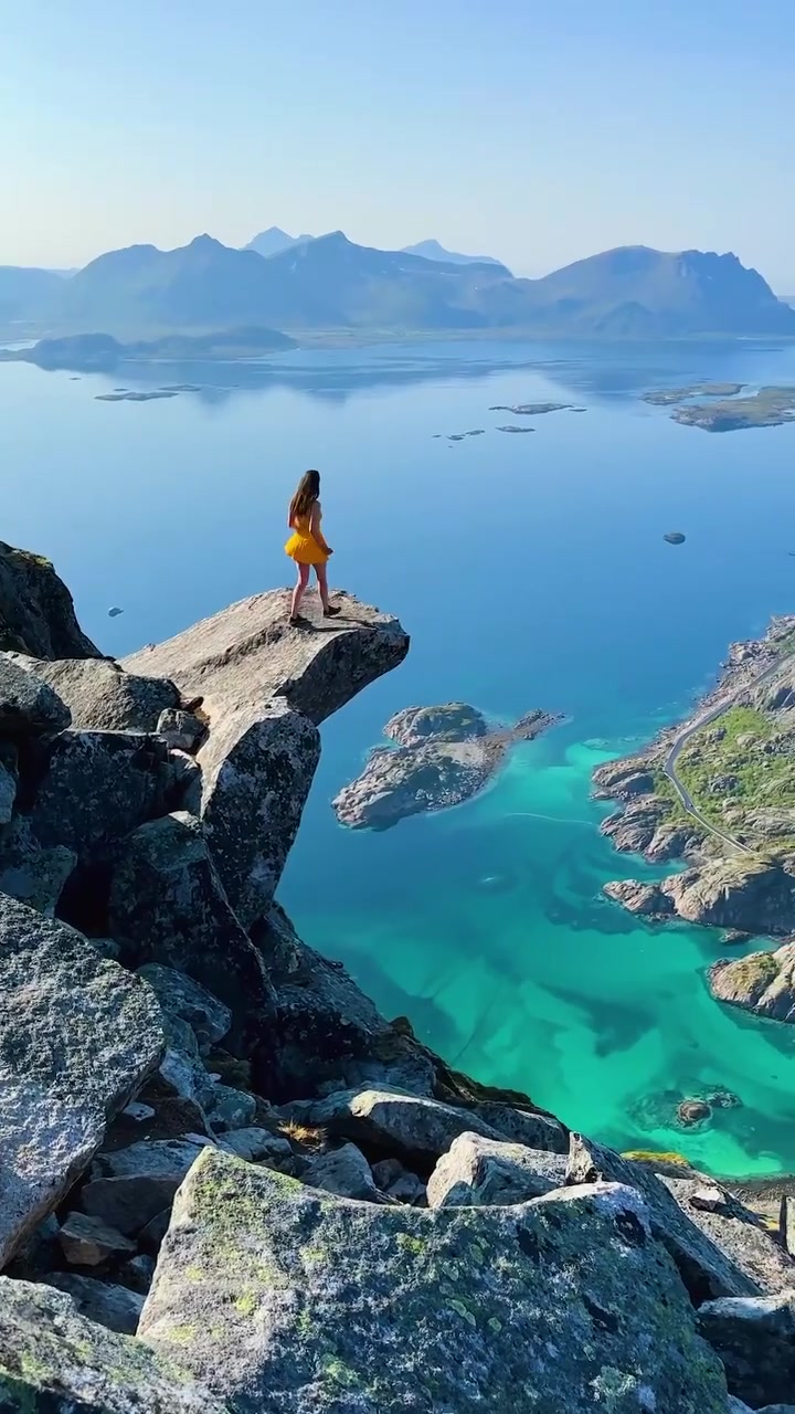 Norwegian Fjord Landscape: Aerial View from Above