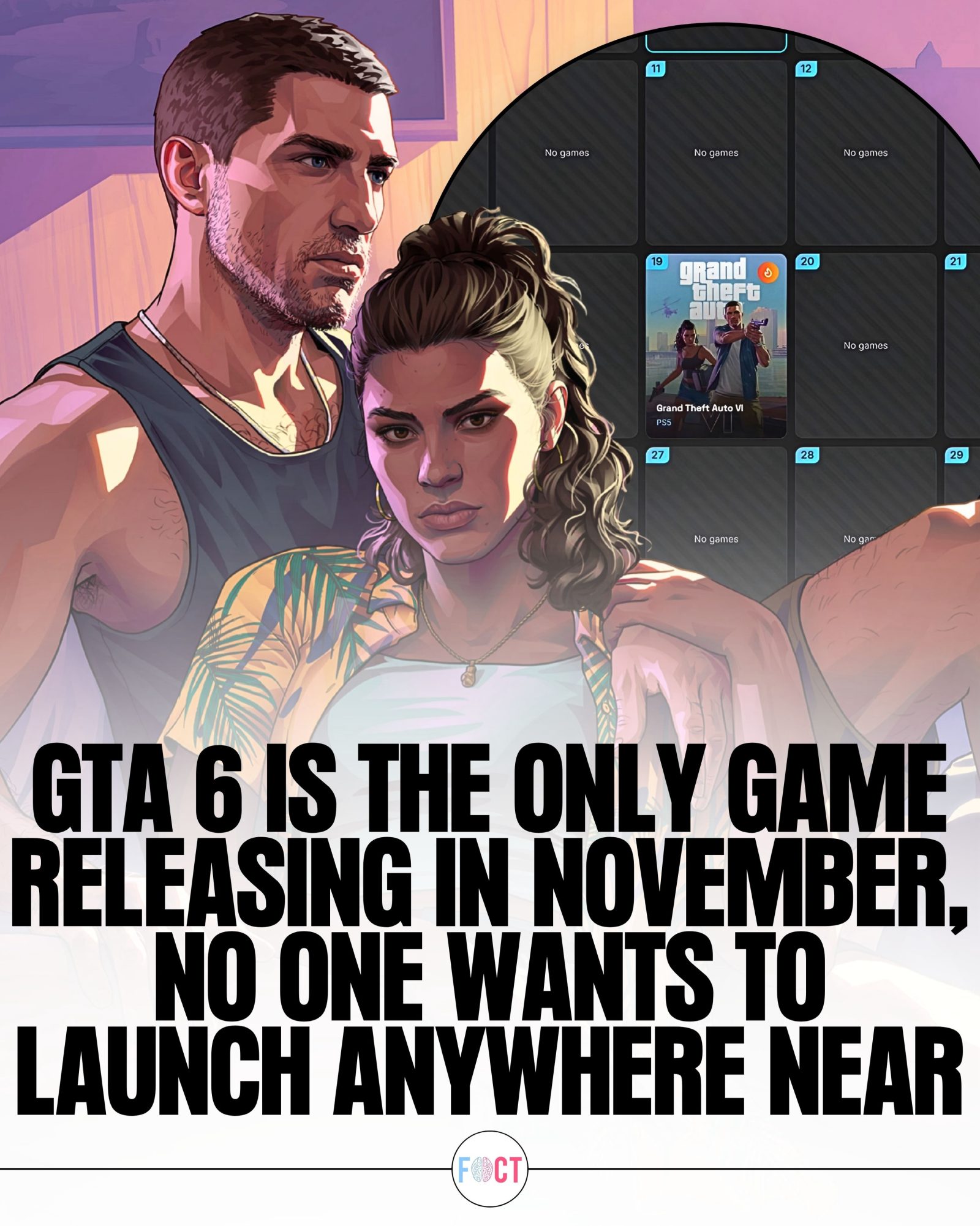 Grand Theft Auto VI: November's Sole Major Game Launch