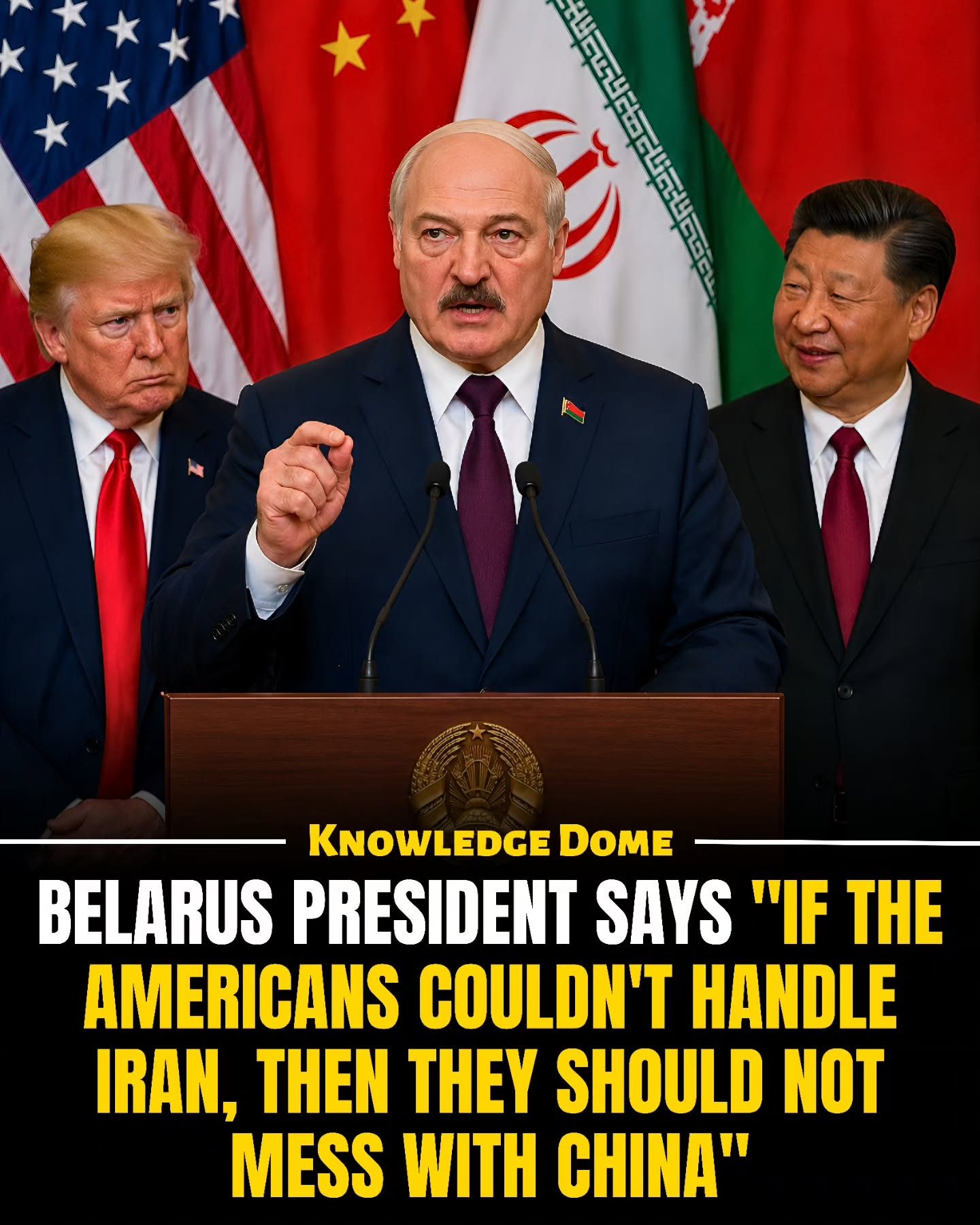 Belarus President: U.S. Can't Handle China After Struggling with Iran