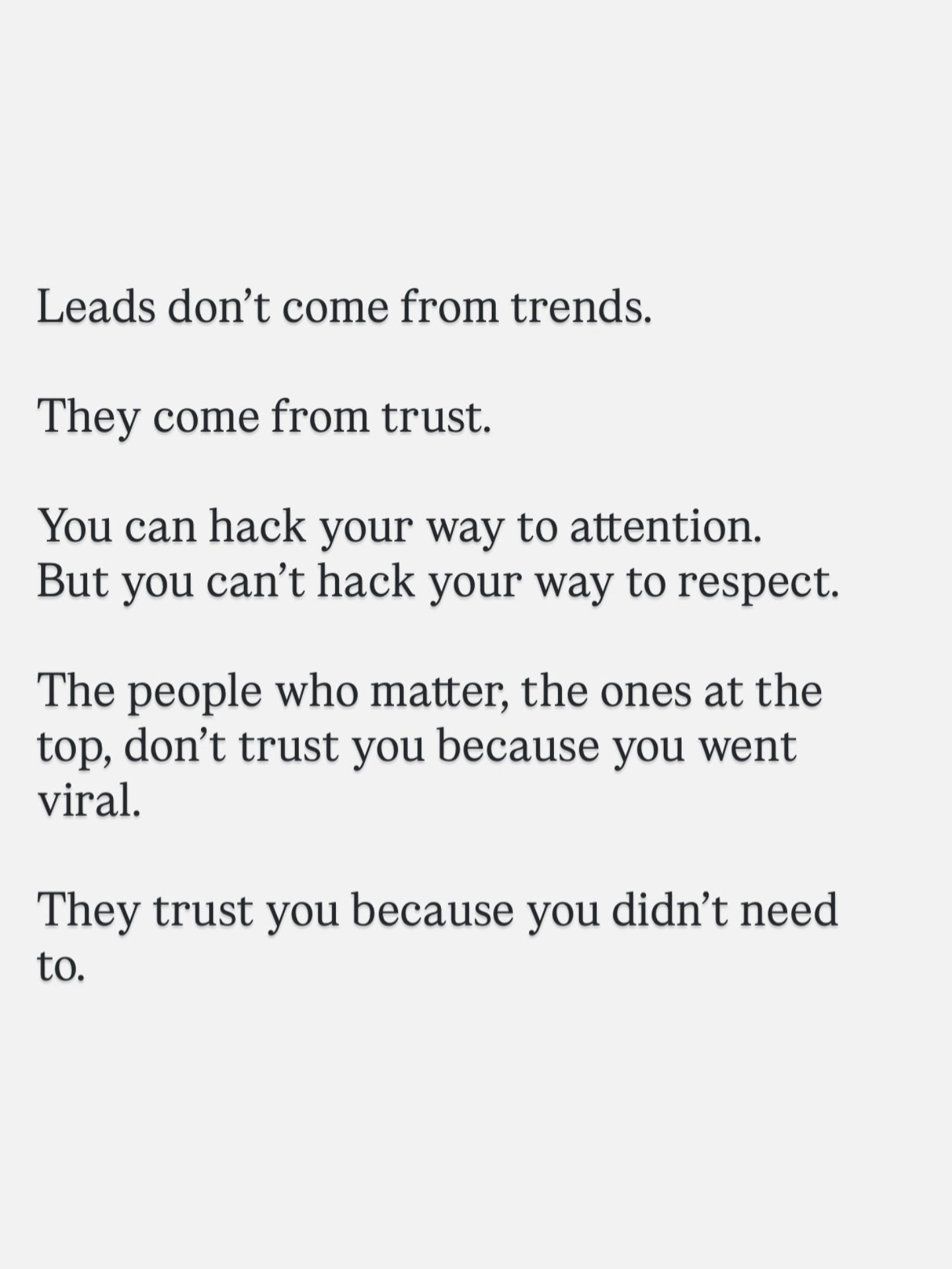 Trust and Respect: Building a Business on Long-Term Value