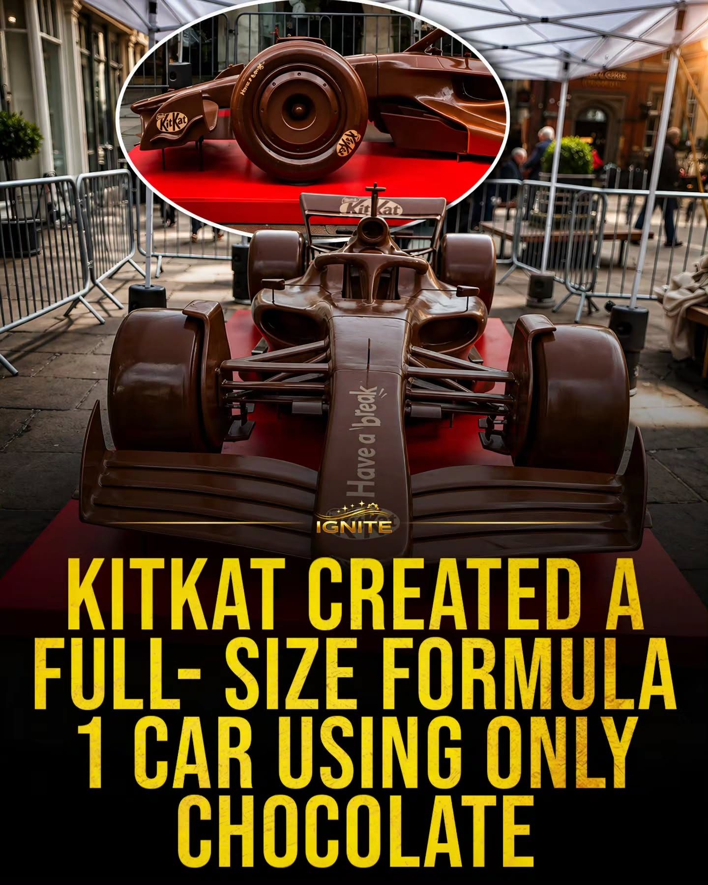 KitKat's Stunning Chocolate Formula 1 Car Revealed