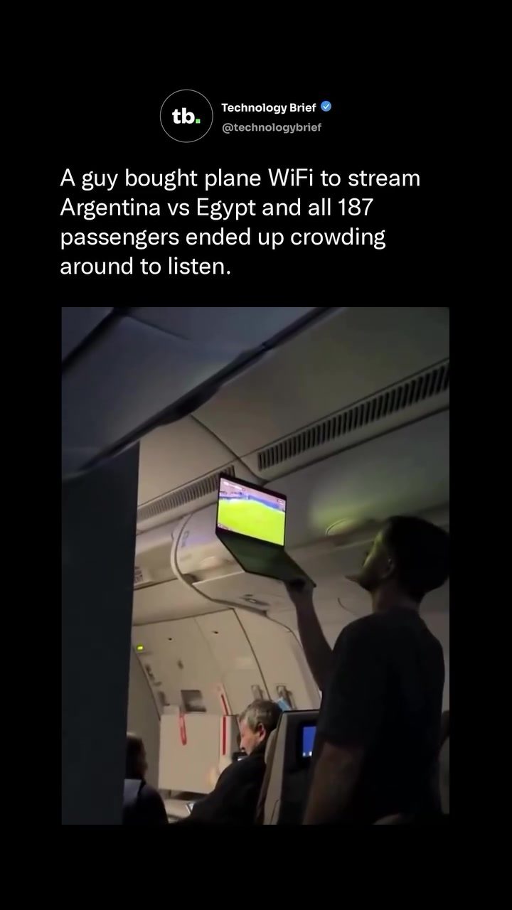 Man Streams Live Soccer on Airplane WiFi, Gathers Crowd