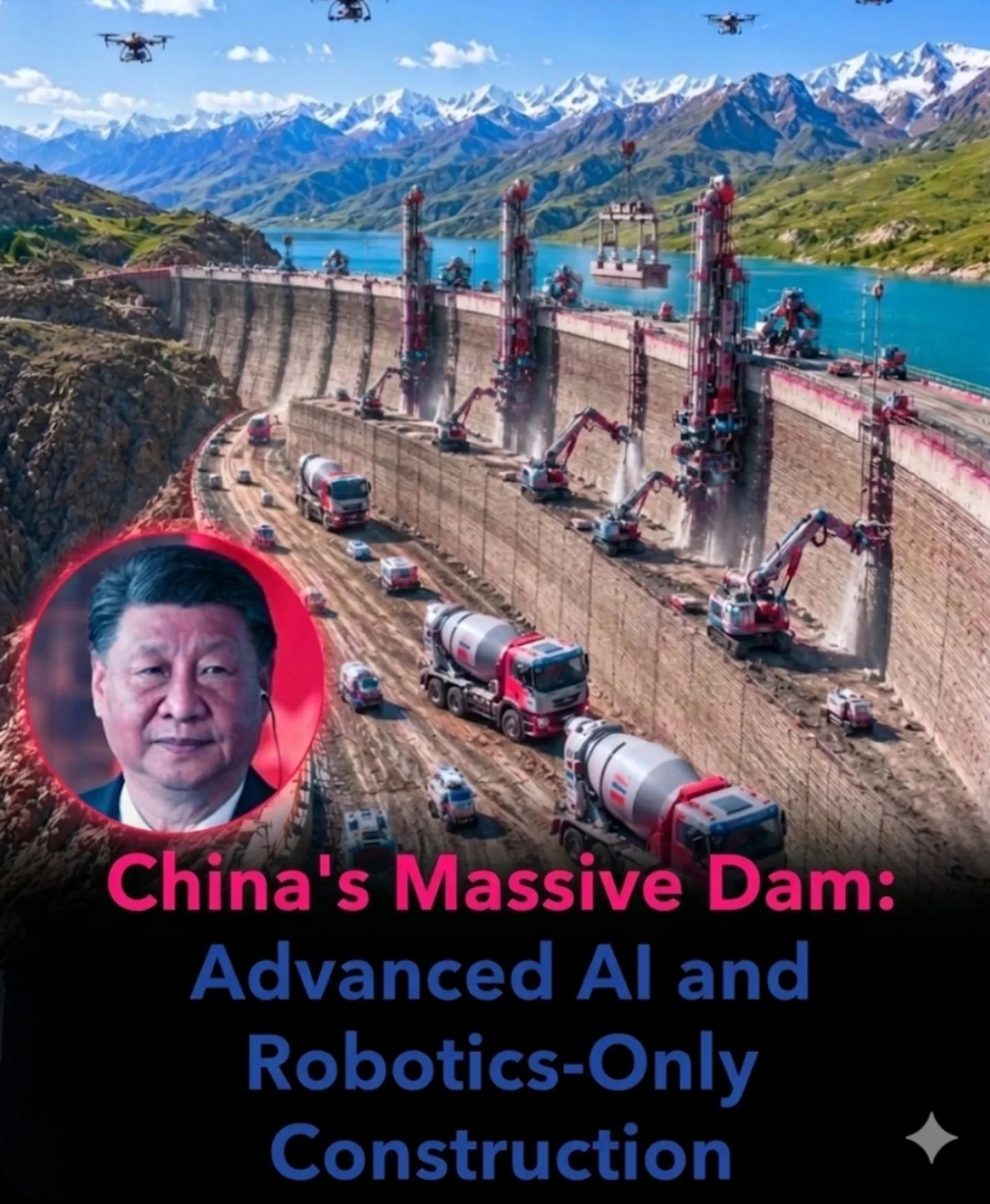 China's Advanced AI & Robotics in Mountainous Dam Construction
