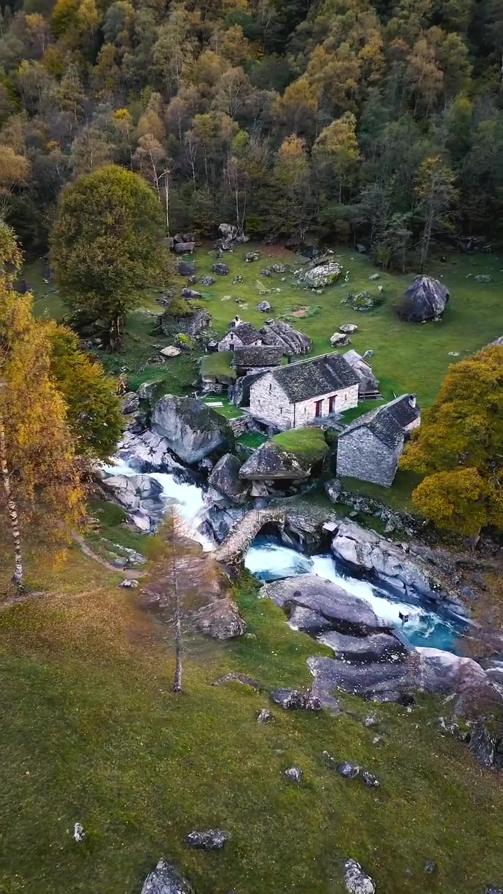 Calnegia Switzerland: Aerial View of Mountain Village