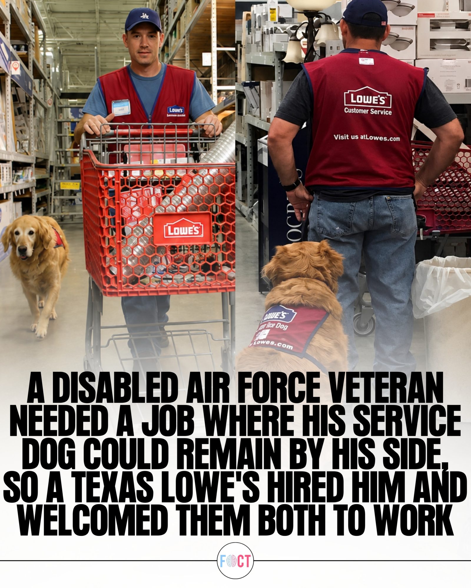 Lowe's Welcomes Veteran and His Service Dog, Charlotte