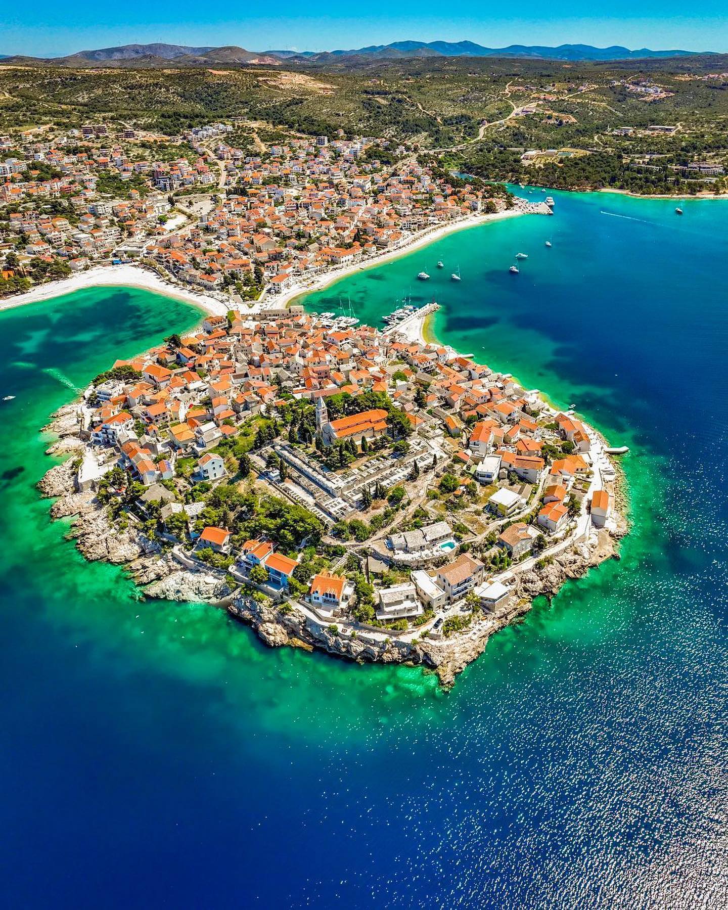 Primosten Croatia Aerial Views