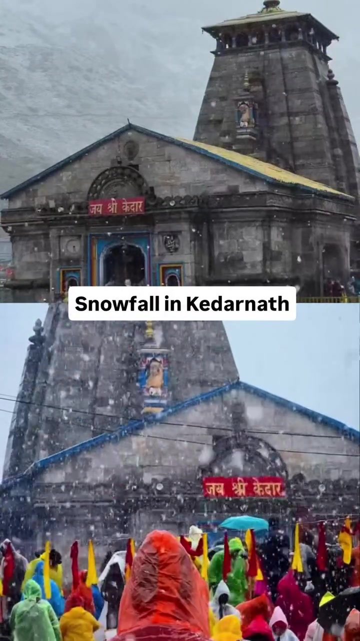 Exploring the Serene Snowfall at Kedarnath Temple