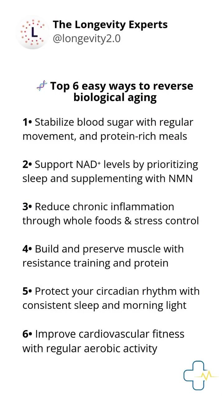 Six Steps to Reverse Biological Aging