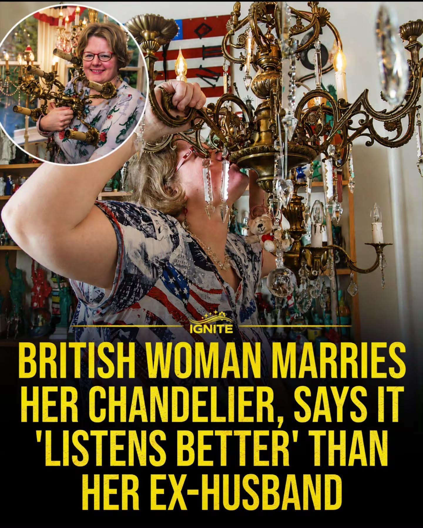 British Woman's Chandelier Marriage Claims Spark Love Debate