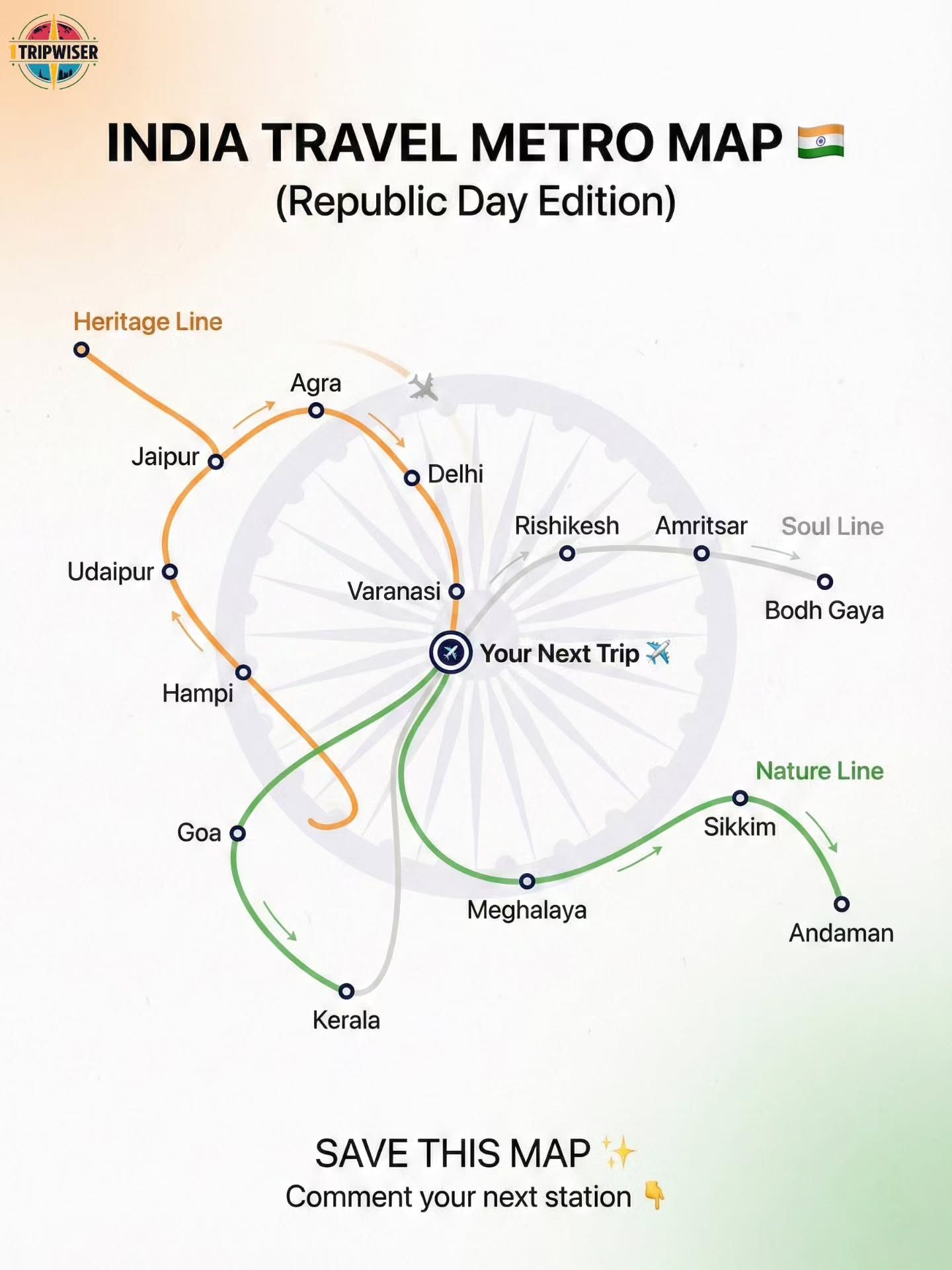 Explore India with the Unique Lotus-Shaped Travel Map