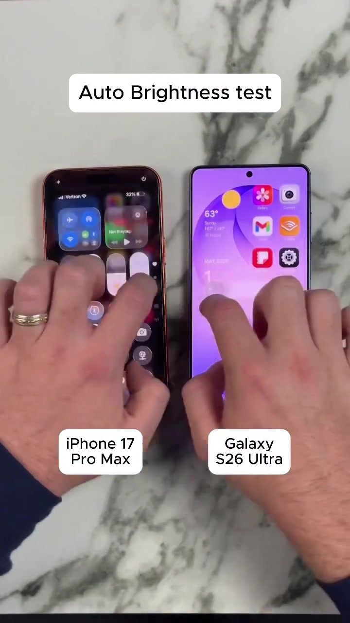iPhone 17 Pro Max vs Samsung Galaxy S26 Ultra: Auto Brightness Showdown