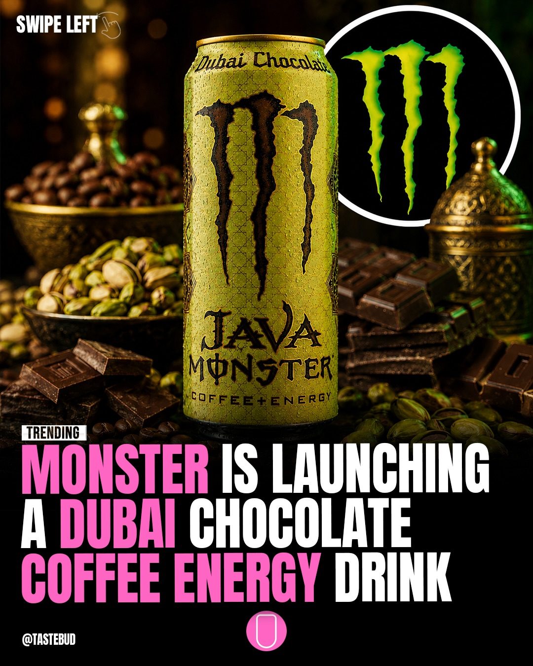 Monster's Dubai Chocolate Coffee Energy Drink Launch