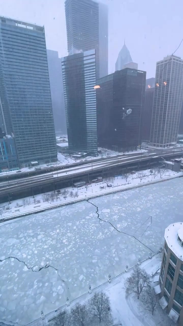 Chicago Winter Cityscape: Ice and Snow in Chicago