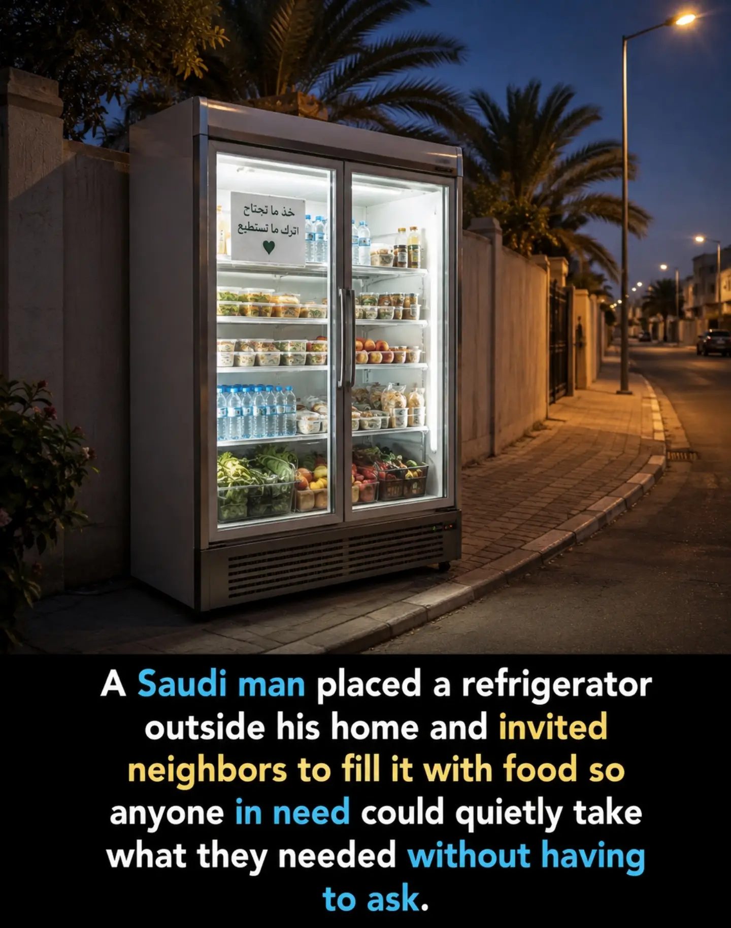 Saudi Man’s Community Fridge: Fighting Hunger in a Neighborly Way