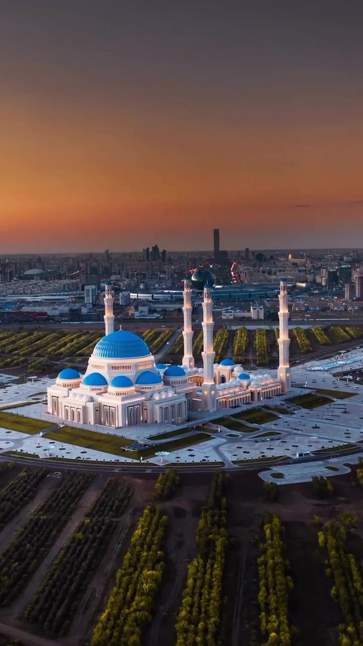 Hazret Sultan Mosque: Aerial View of Astana's Icon
