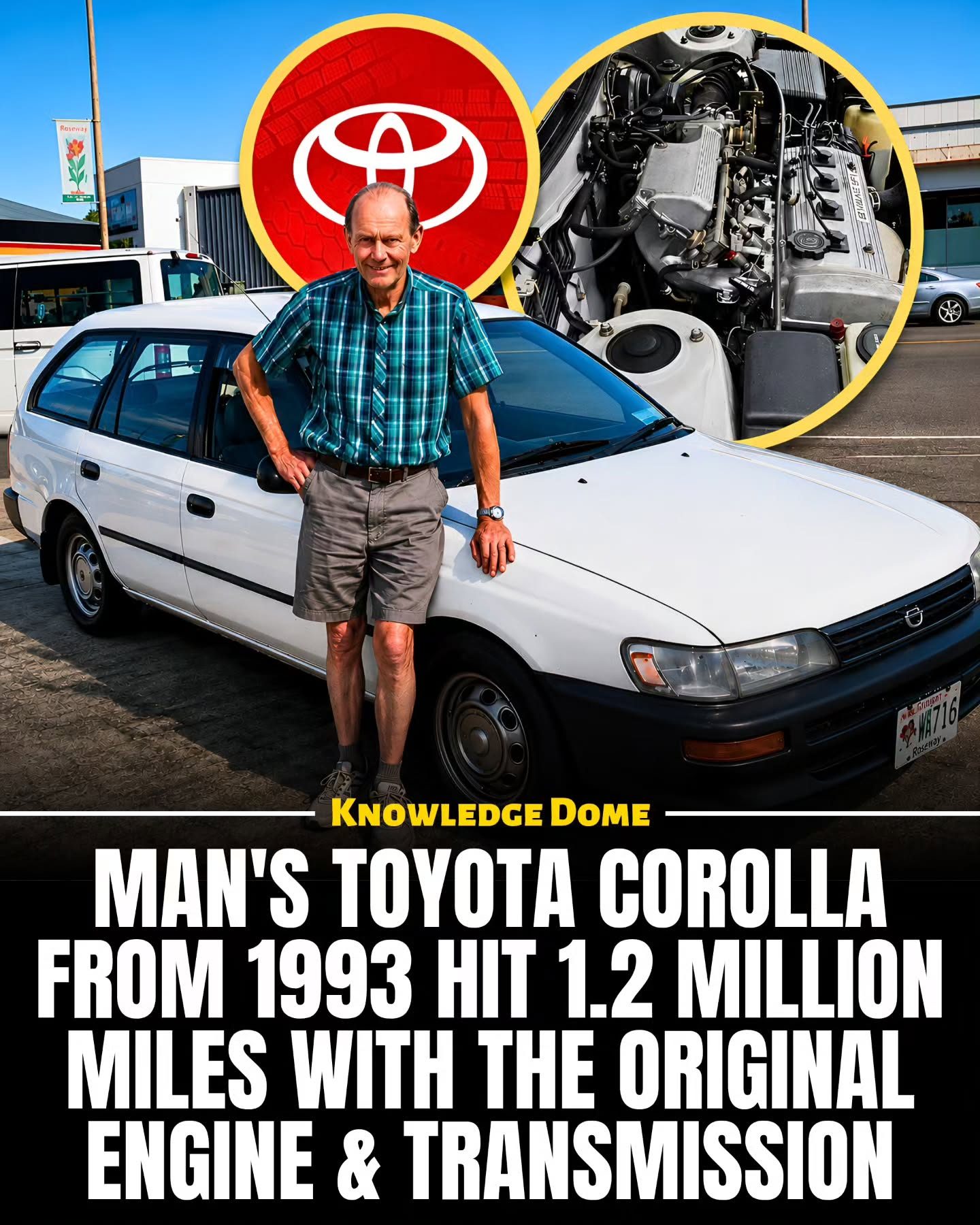 1993 Toyota Corolla Hits 1.2 Million Miles with Original Engine