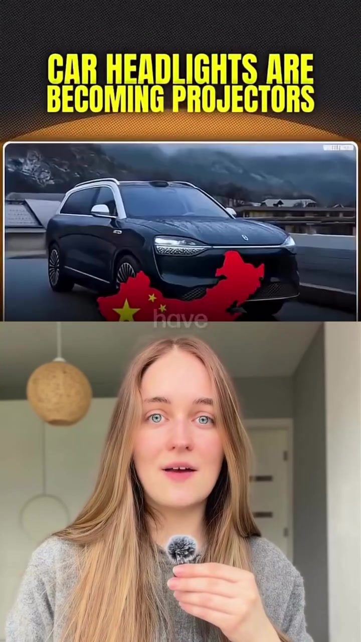 China's Cars: X-Pixel Headlights Project Custom Images and Text